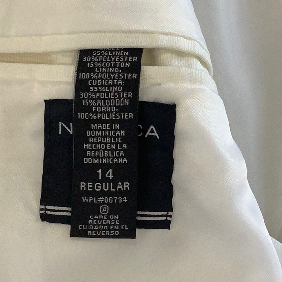 Nautica Boys White linen blazer Size 14 - Picture 4 of 8
